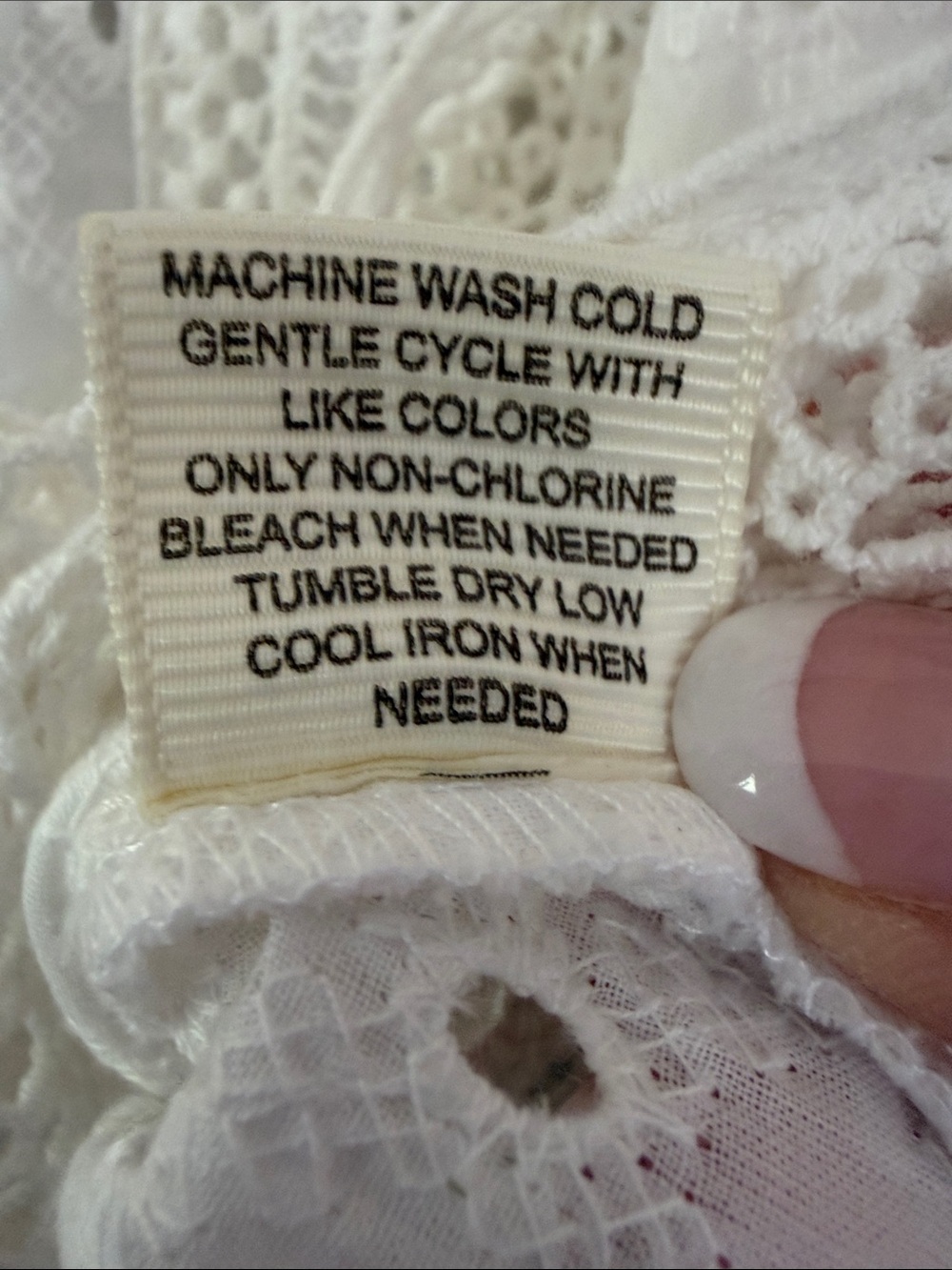 Crochet Lace Cotton Eyelet Boho Top Medium Cream Ivory  Cottagecore Coastal - Picture 6 of 7